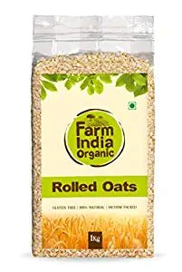 Farm India Organic Rolled Oats | Certified Gluten Free | Vacuum Packed | 1 kg - Farm India Organic