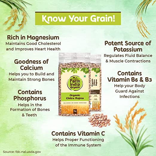 Organic Chitra Rajma | USDA Organic | Vacuum Packed | 1 kg - Farm India Organic