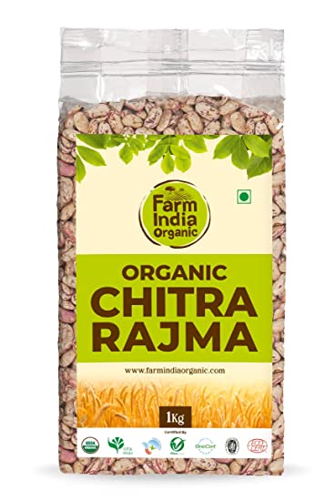 Organic Chitra Rajma | USDA Organic | Vacuum Packed | 1 kg - Farm India Organic