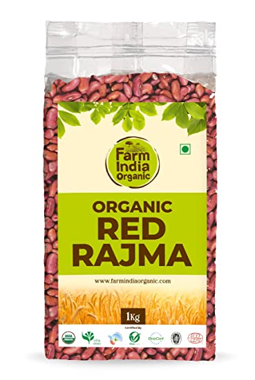 Organic Red Rajma (Kidney Beans) | USDA Organic | Vacuum Packed | 1 kg - Farm India Organic