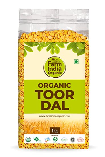 Organic Toor Dal | USDA Organic | Vacuum Packed | 1 kg - Farm India Organic