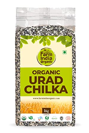 Organic Urad Chilka Dal | USDA Organic | Vacuum Packed | 1 kg - Farm India Organic