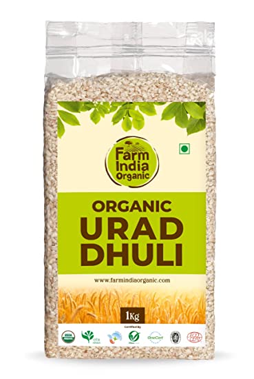 Organic Urad Dhuli | USDA Organic | Vacuum Packed | 1 kg - Farm India Organic