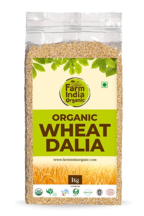 Organic Wheat Dalia| USDA Organic | Vacuum Packed | 1 kg - Farm India Organic